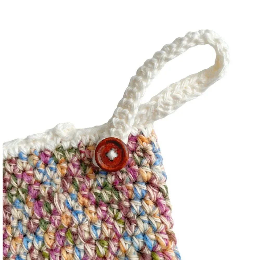 Hand Crafted Crochet iPhone Cover Multi Color Button Size iPhone 13 Pro
